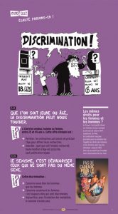 L’objectif de cette exposition support d’échanges et de réflexions est de sensibiliser les publics à la problématique complexe de l’égalité en leur donnant une vue globale des différents critères de discriminations.