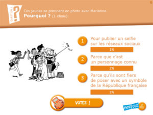 Le système QuizzBox est un ensemble logiciel et boitiers de vote dédié à l’animation. Grâce aux boitiers, les participants votent en direct et les résultats peuvent s’afficher instantanément. Pour l’animation, il faut disposer d’un ordinateur et d’un vidéoprojecteur (ou un écran).